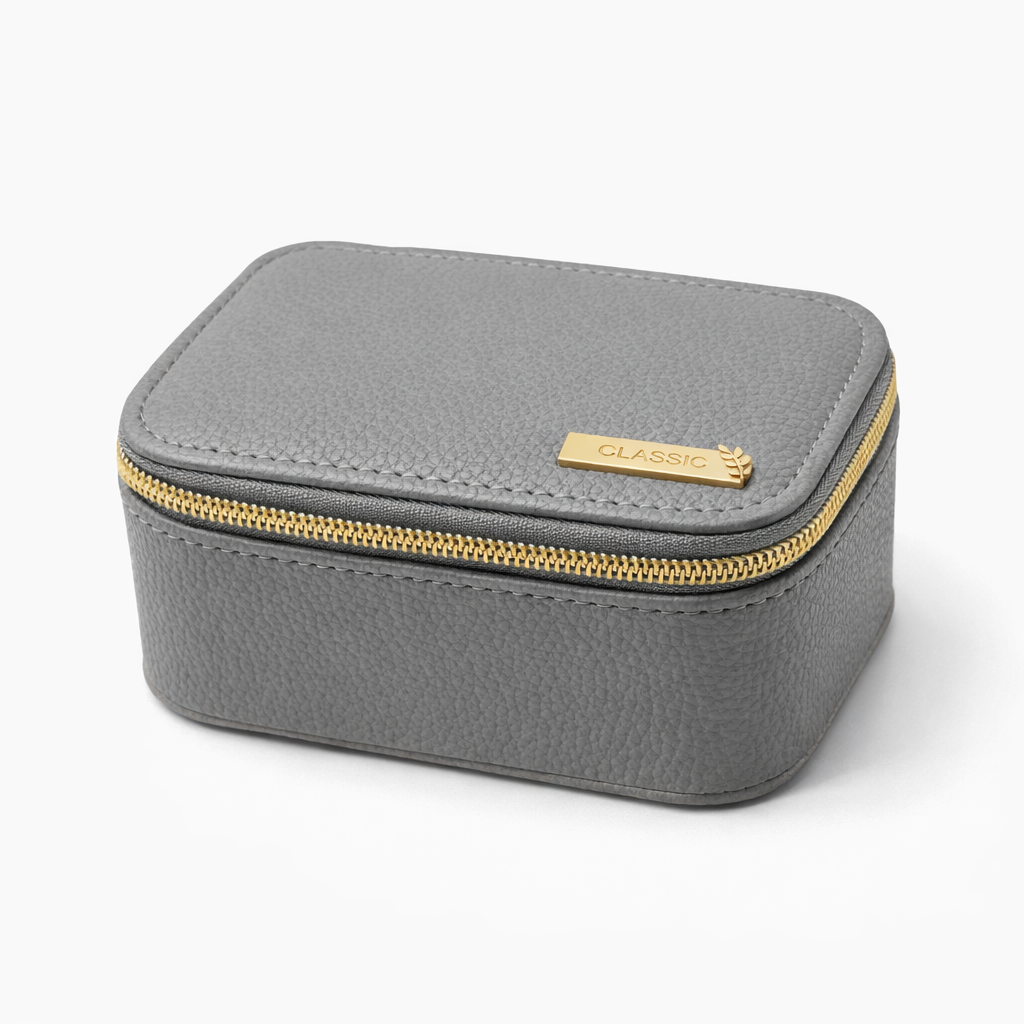 جعبه جواهرات چرمی زیپ دار مدل کلاسیک کد A662