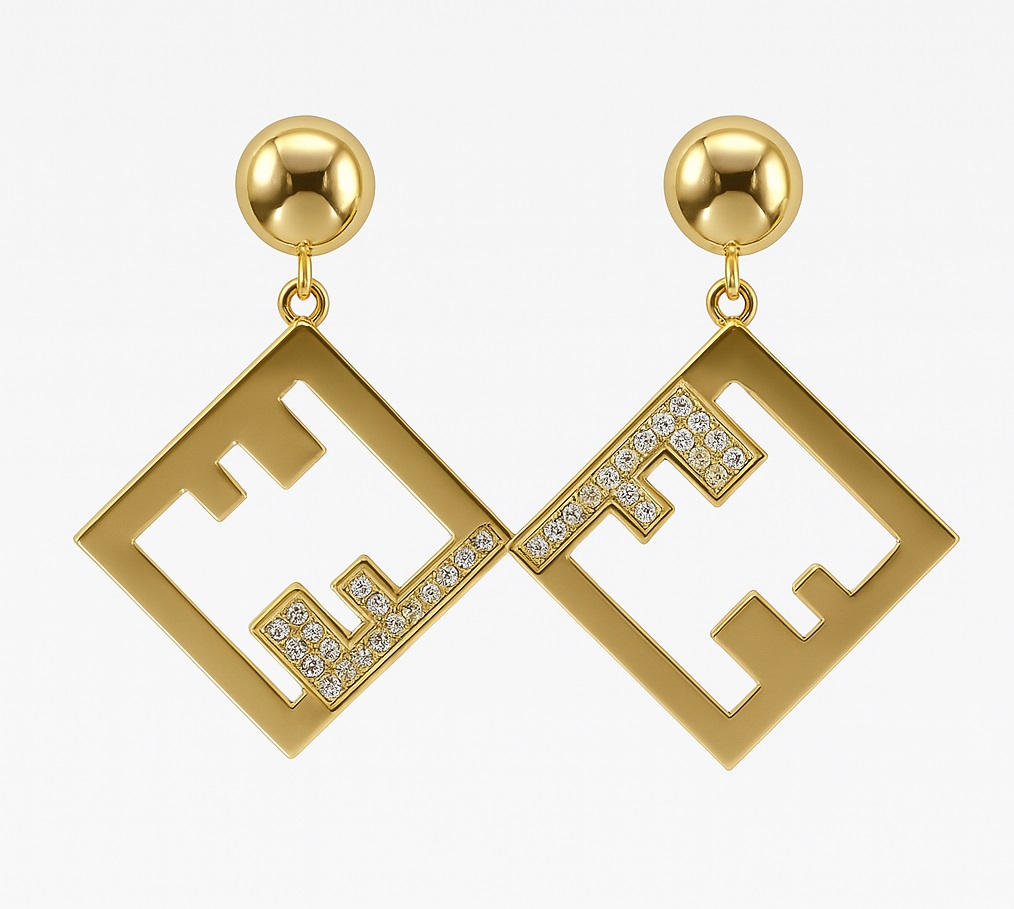 گوشواره اف مربعی شیک 123