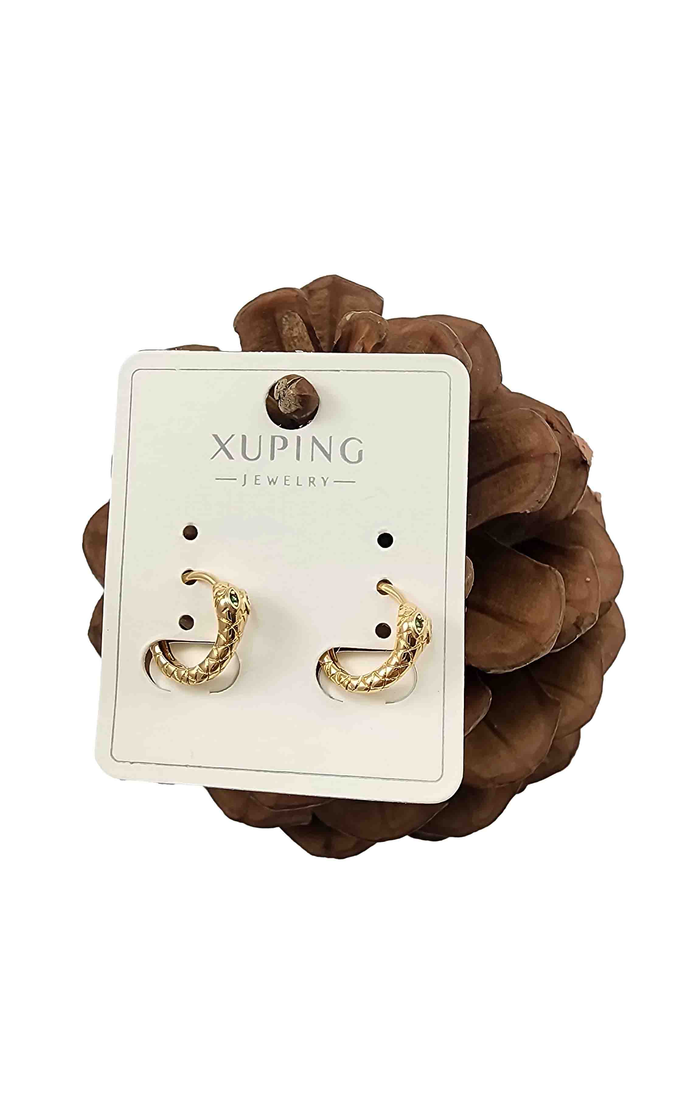 تصویر گوشواره ژوپینگ حلقه ای کوچک طرح مار x0109