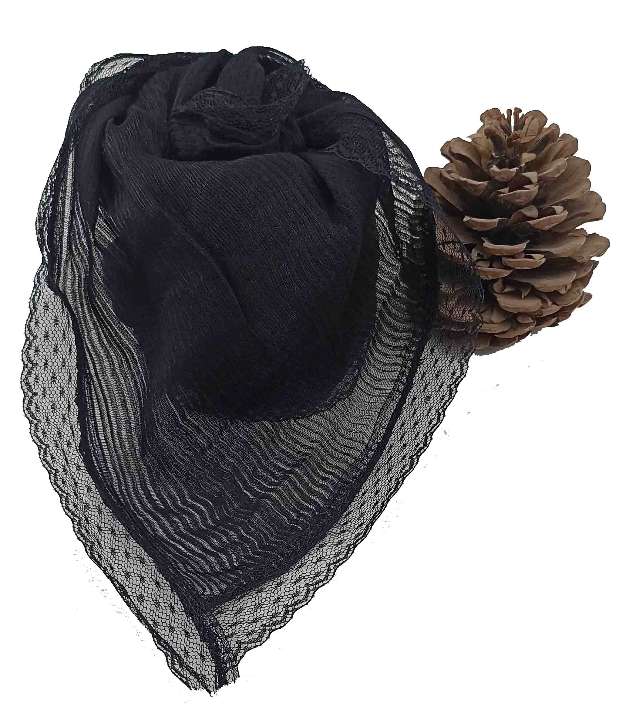 شال زنانه مدل حریر 27 - مشکی