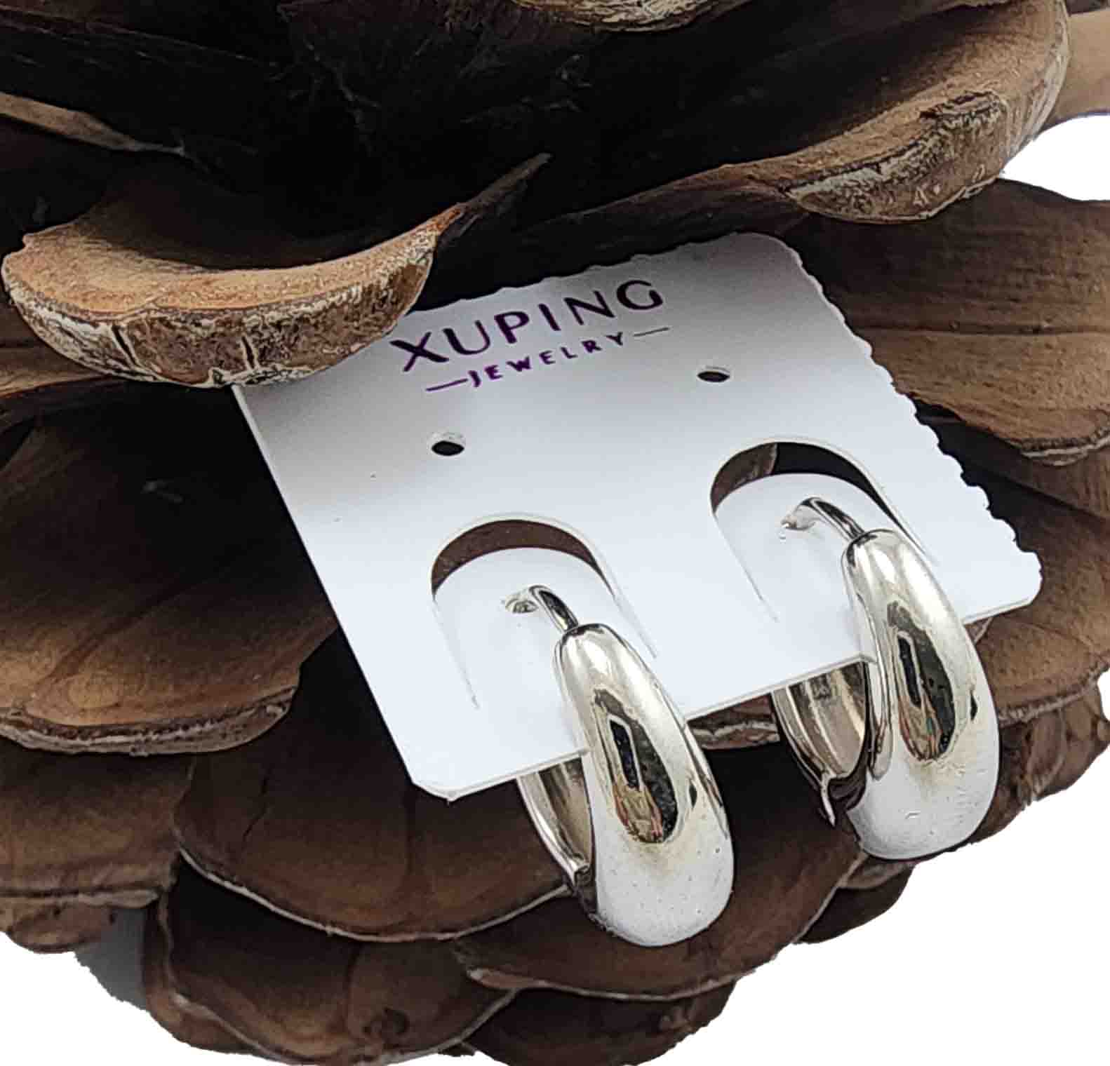 گوشواره ژوپینگ طرحآینه ای نقره ای x06696 - مدل 1