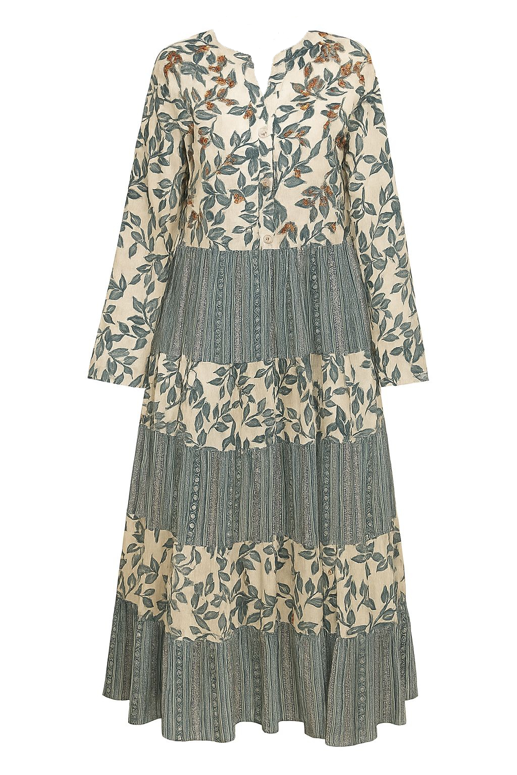 پیراهن بلند زنانه 2 - سبز صدری