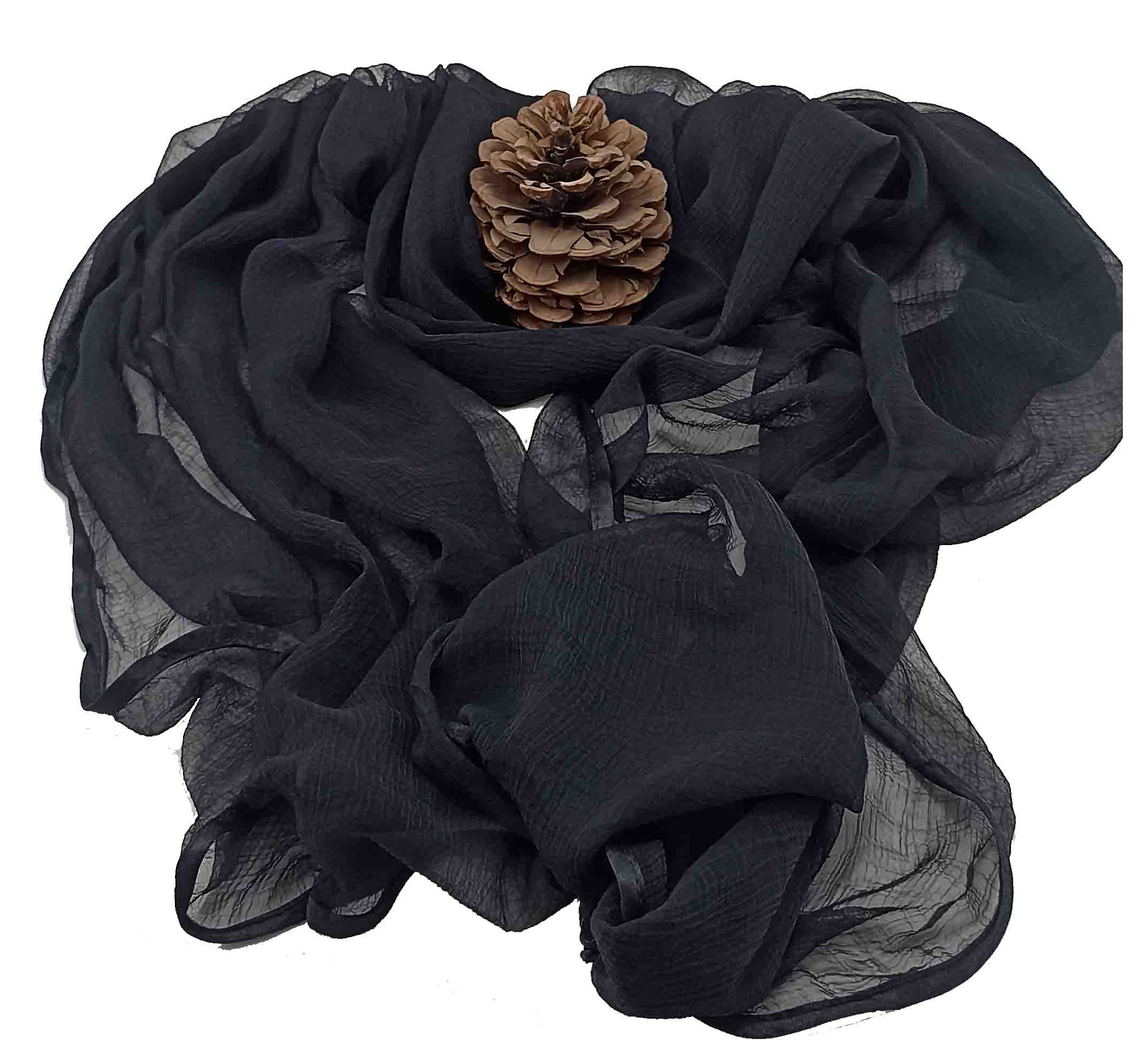 شال زنانه مدل حریر  28 - مشکی