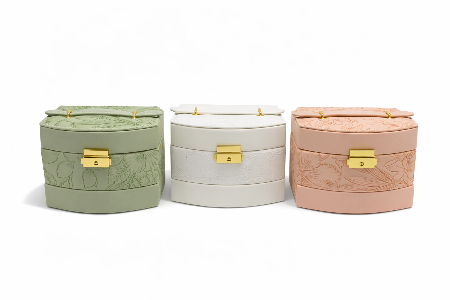 جعبه جواهرات مدل گل برجسته کد M030 - سفید - تصویر 4 جعبه جواهرات مدل گل برجسته کد M030 - سفید - تصویر 4