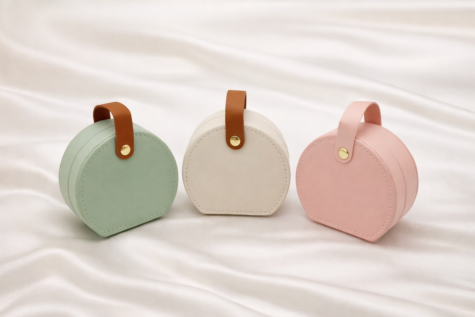 جعبه جواهرات مدل نیم دایره کد A645 - سبز - تصویر 3