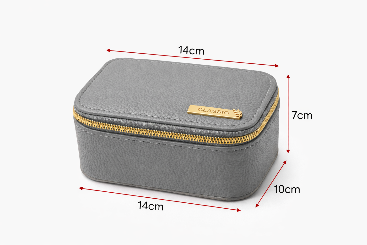 جعبه جواهرات چرمی زیپ دار مدل کلاسیک کد A662 - قهوه ای - تصویر 1