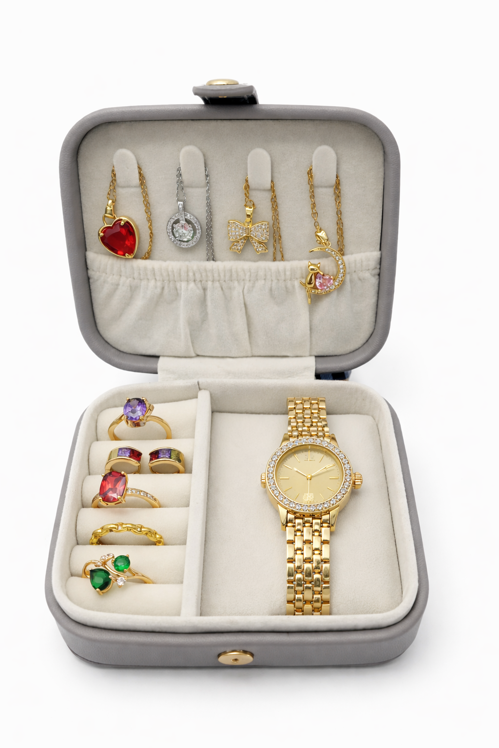 جعبه جواهرات مسافرتی زنانه مدل  کد A627 - سفید - تصویر 2