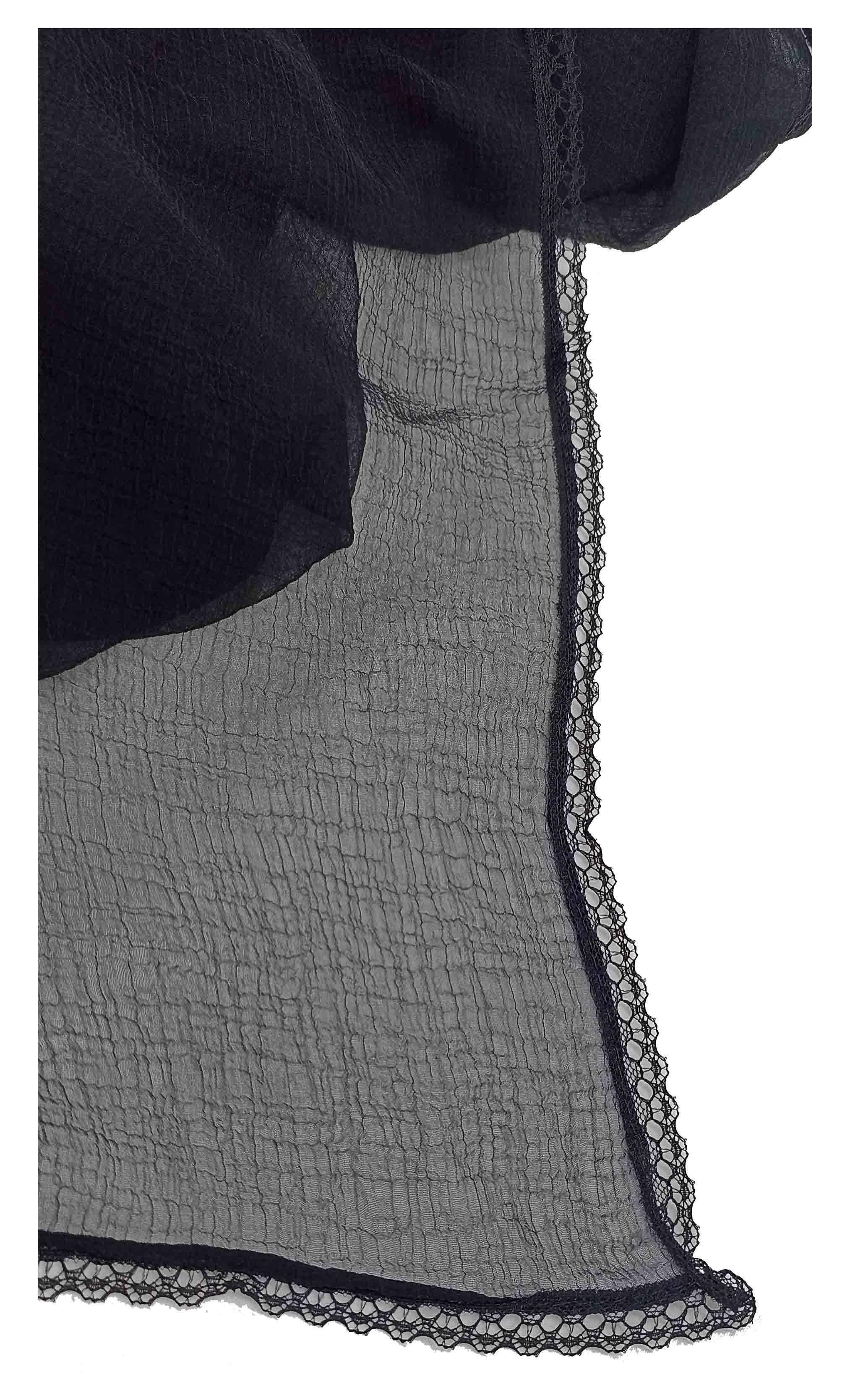 شال زنانه مدل حریر  29 - مشکی - تصویر 1