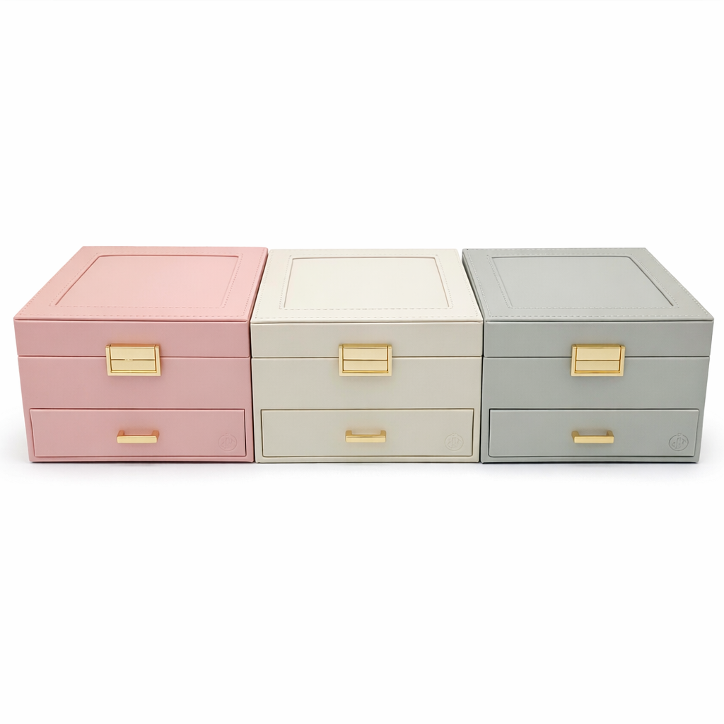 جعبه جواهرات لوکس زنانه مدل کد A355 - صورتی - تصویر 4 جعبه جواهرات لوکس زنانه مدل کد A355 - صورتی - تصویر 4