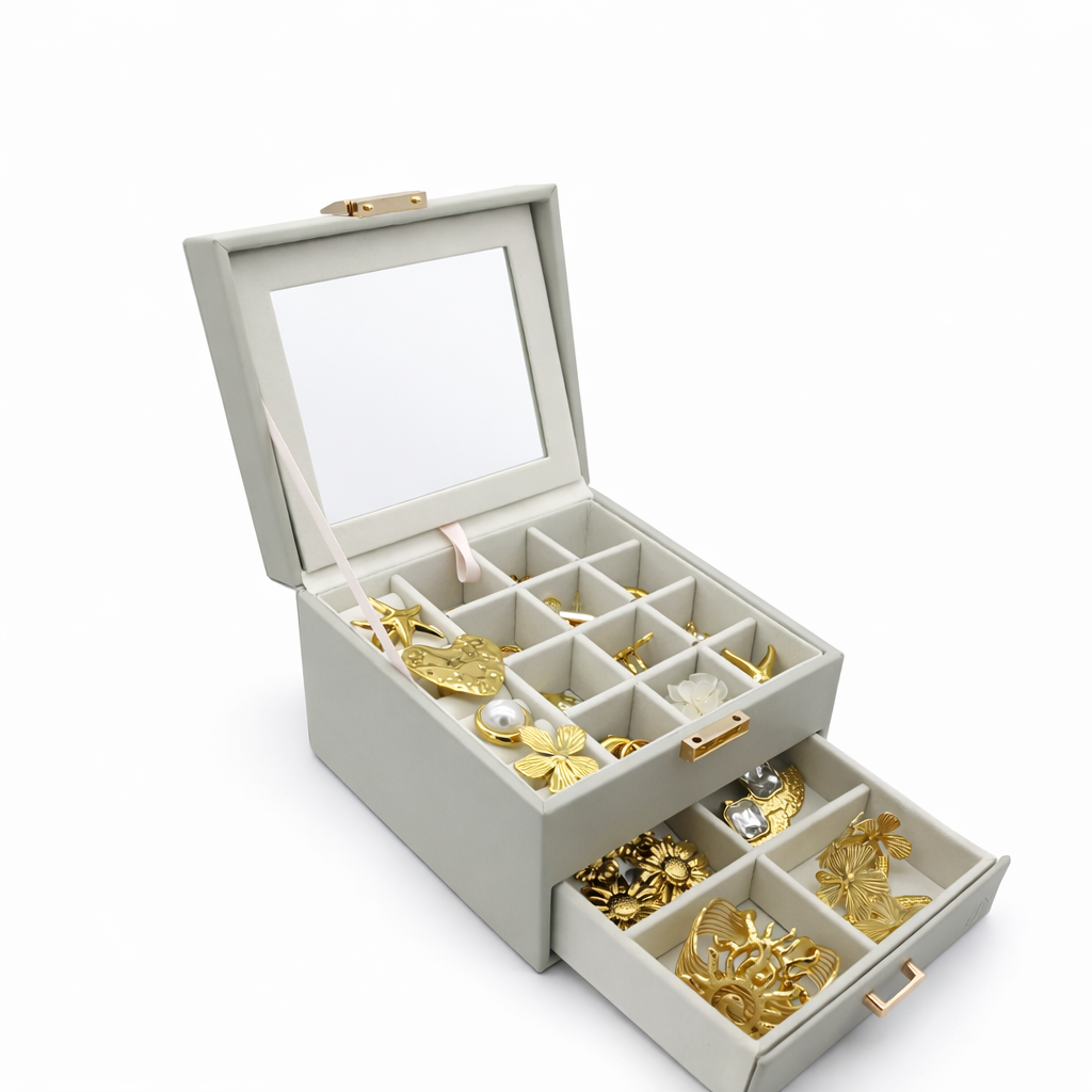 جعبه جواهرات لوکس زنانه مدل کد A355 - صورتی - تصویر 3 جعبه جواهرات لوکس زنانه مدل کد A355 - صورتی - تصویر 3