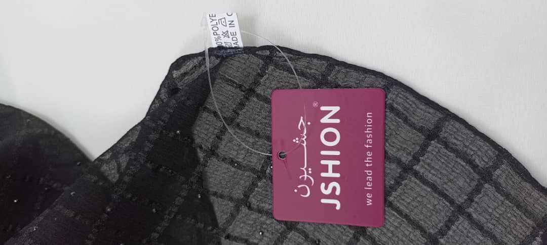 روسری زنانه مدل جیشون نگین دار 3 - مشکی - تصویر 2