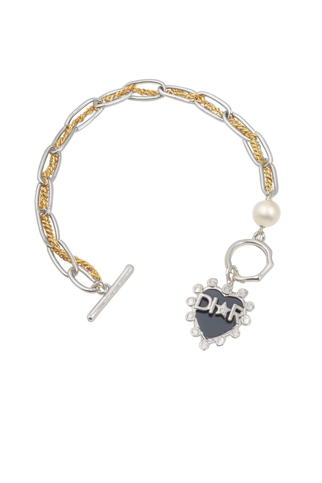 دستبند قلب نقره ای طرح دیور 2636 - مدل 1 - تصویر 1